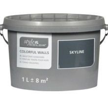 Peinture murale Style Color Colorful Walls teinte Skyline en seau de 1 litre pour environ 8 mètres carrés.