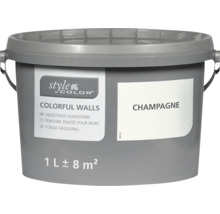 Peinture murale Style Color Colorful Walls en seau d un litre couleur Champagne pour environ huit mètres carrés de surface