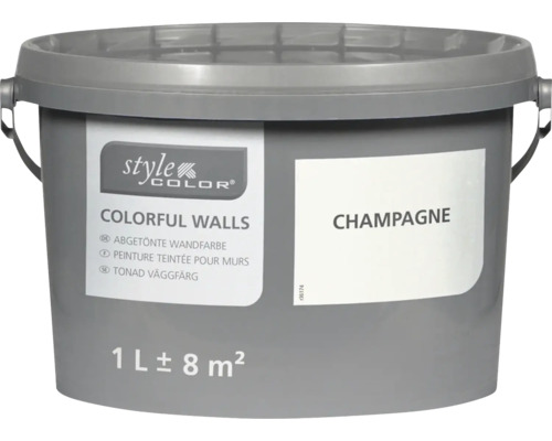 Peinture murale Style Color Colorful Walls en seau d un litre couleur Champagne pour environ huit mètres carrés de surface