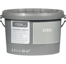 Seau de peinture murale StyleColor ton Steel 2,5 litres pour 20 mètres carrés