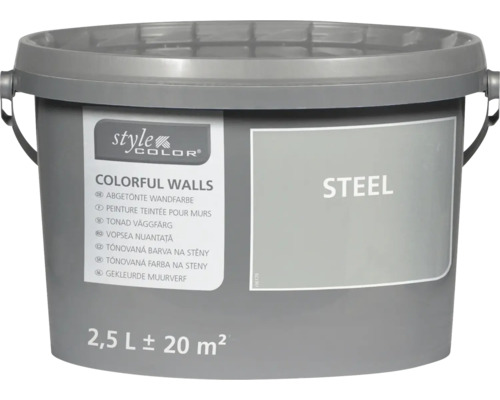 Seau de peinture murale StyleColor ton Steel 2,5 litres pour 20 mètres carrés
