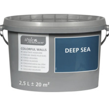 StyleColor Wandfarbe Deep Sea 2,5 Liter Eimer für 20 Quadratmeter Innenanstrich