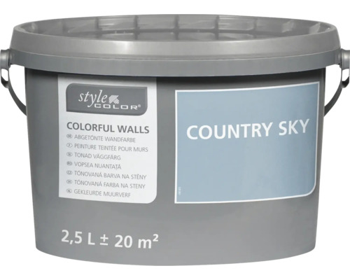 Seau de peinture murale StyleColor Colorful Walls teinte Country Sky contenant 2,5 litres pour environ 20 mètres carrés de surface.