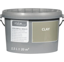 Seau en plastique avec peinture murale StyleColor Colorful Walls dans la nuance Clay, récipient de 2,5 litres pour environ 20 mètres carrés.