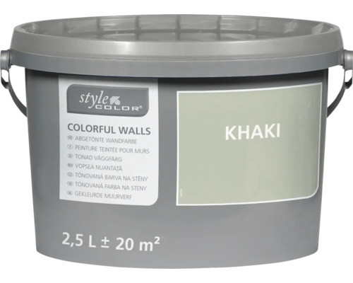 StyleColor Colorful Walls Wandfarbe im 2,5 Liter Eimer in der Farbe Khaki