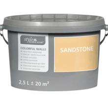 Seau de peinture murale Style Color teinte Sandstone, bidon de 2,5 litres pour environ 20 mètres carrés de surface murale.