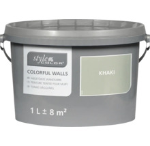 Peinture murale Style Color Colorful Walls Khaki dans un seau de 1 litre pour 8 mètres carrés