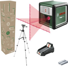 Bosch Kreuzlinienlaser Quigo Plus mit Stativ, Montagehilfe, Batterien und Verpackung