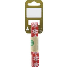 Ruban cadeau de Noël en fibre naturelle avec motif flocon de neige sur carte en carton