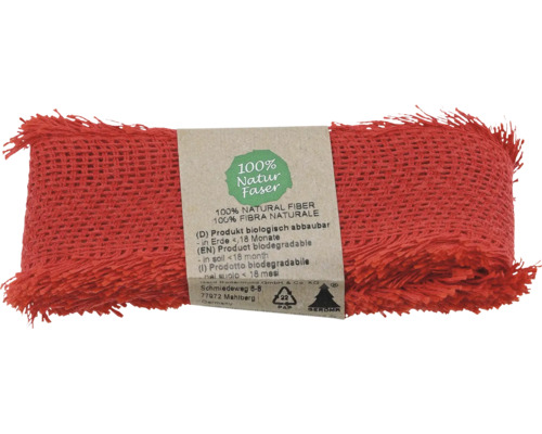 Un rouleau de tissu de jute biodégradable en fibres naturelles.