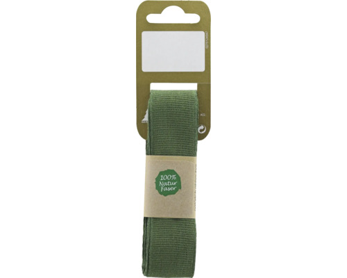Ruban de jute en fibres naturelles sur une carte en carton pour fixer les plantes au jardin.