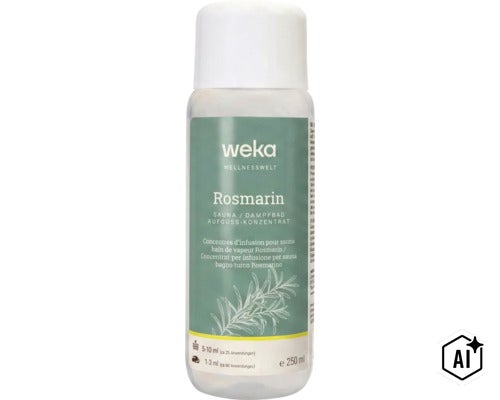 Weka Wellnesswelt concentré d'infusion pour sauna et bain de vapeur romarin flacon 250 millilitres (Image AI modified or generated)