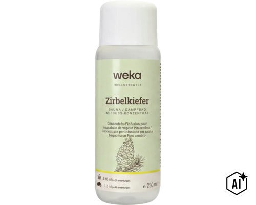 Weka concentré d'infusion pour sauna et hammam pin cembro, flacon de 250 millilitres (Image AI modified or generated)