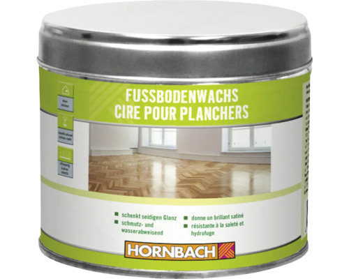 Boîte de cire pour planchers Hornbach pour un brillant satiné et la protection des sols en bois en intérieur