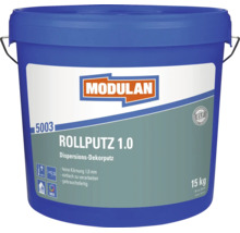 Enduit décoratif en dispersion Modulan Rollputz 1.0 en seau de 15 kilogrammes avec grain fin