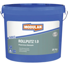 Enduit décoratif en dispersion Modulan Rollputz 1.0 avec grain de 1,0 millimètre en seau de 25 kilogrammes.