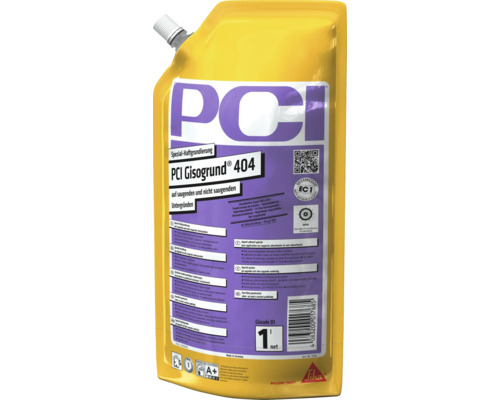 PCI Gisogrund 404 primaire d’accrochage spécial pour supports absorbants et non absorbants en sachet de 1 litre pour la préparation des sols.