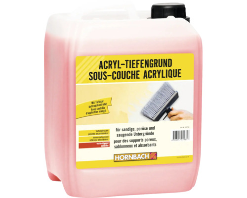 Bidon de sous couche acrylique HORNBACH pour supports poreux, sableux et absorbants à l intérieur et à l extérieur avec contrôle d application