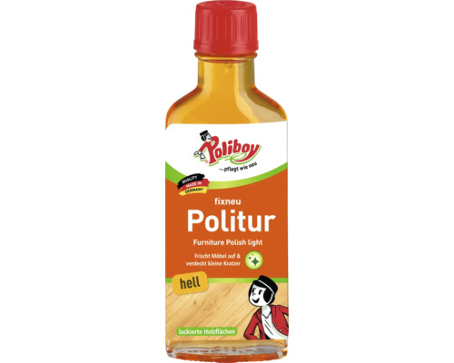 Poliboy polish pour meubles pour surfaces en bois clair en flacon pour rafraîchir et enlever les rayures