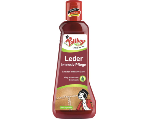 Poliboy Leder Intensiv Pflege mit Bienenwachs zur Reinigung und Pflege von glattem und genarbtem Leder