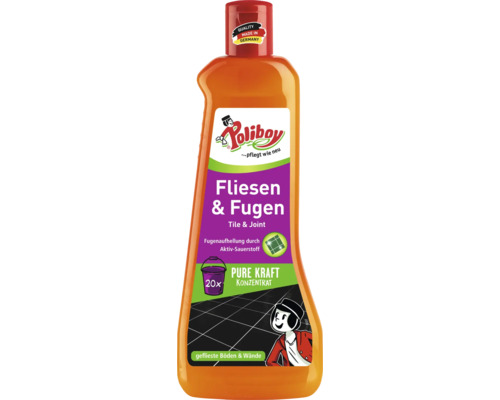 Nettoyant concentré pour carrelages et joints Poliboy en bouteille pour le nettoyage des sols et murs carrelés