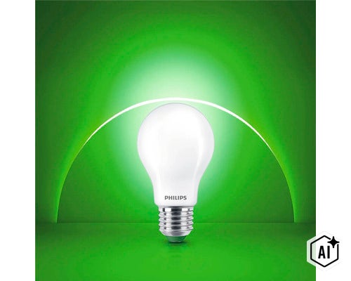 Ampoule LED Philips avec culot E27 et finition mate (Image AI modified or generated)