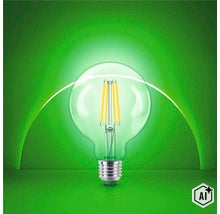 Ampoule LED à filament Philips en forme de globe avec culot E27 (Image AI modified or generated)