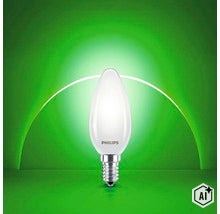 Philips LED Kerzenlampe E14 matt mit Philips Logo (Image AI modified or generated)