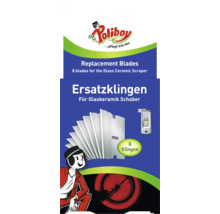 Lames de rechange Poliboy pour grattoir vitrocéramique, paquet de 8 lames en métal pour le nettoyage de la plaque de cuisson.