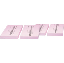 Vier Austrotherm Universalplatten zur Wärmedämmung aus extrudiertem Polystyrol Hartschaum für verschiedene Einsatzbereiche.