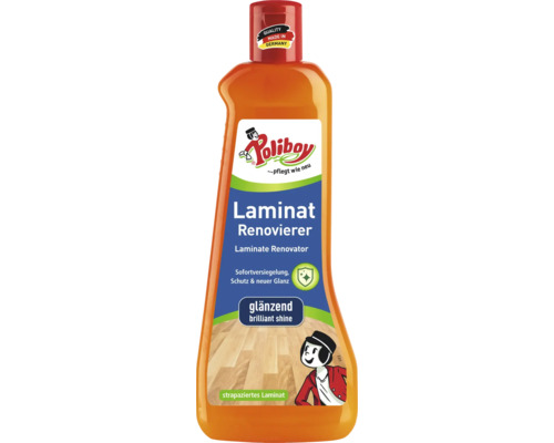 Rénovateur de stratifié Poliboy pour sols stratifiés usés avec scellage immédiat et effet brillant en bouteille plastique