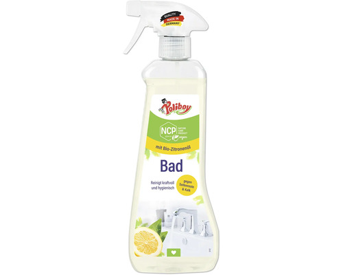 Nettoyant salle de bain Poliboy à l huile de citron bio en flacon pulvérisateur pour éliminer le calcaire et les résidus de savon