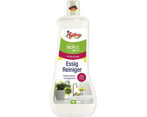 Nettoyant au vinaigre Poliboy avec vinaigre biologique en flacon pour éliminer la saleté et le calcaire.