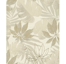 Papier peint avec motif de feuilles tropicales et texture subtile
