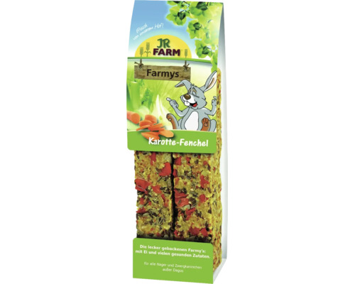 JR Farm Farmys Karotte-Fenchel Knabberstangen für Nager und Zwergkaninchen in der Packung
