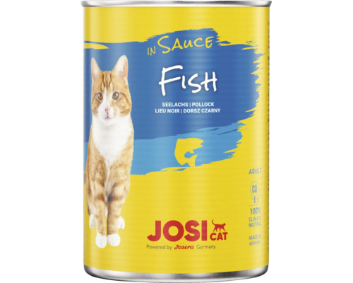 Aliments pour chats Josicat en sauce au lieu noir en boîte pour chats adultes