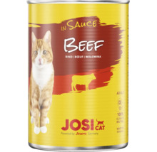 Boîte de nourriture pour chat Josi Cat en sauce au bœuf pour chats adultes.