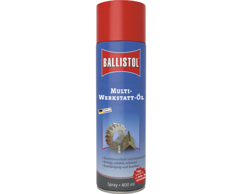 Spray huile multi usage pour atelier Ballistol 400 millilitres protection contre la corrosion et nettoyage