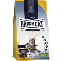 Aliment sec pour chats Happy Cat Adult volaille de ferme pour chats de plus de 1 an avec croquettes extra larges