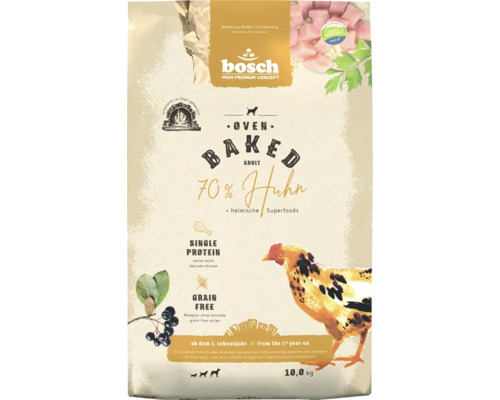 Bosch High Premium Concept Hundefutter Adult Huhn 10 Kilogramm getreidefrei im Ofen gebacken