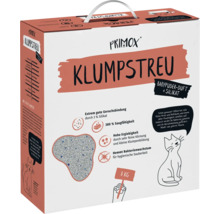 Litière agglomérante Primox parfum poudre pour bébé et silicate, 8 kilogrammes emballage carton