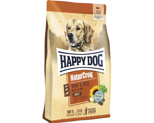 Aliments secs pour chiens Happy Dog NaturCroq bœuf et riz en sachet