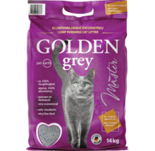 Litière pour chat agglomérante Golden Grey Master au parfum de poudre pour bébé, 14 kilogrammes