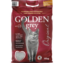 Litière pour chat agglomérante Golden Grey Original au parfum de poudre pour bébé, 14 kilogrammes