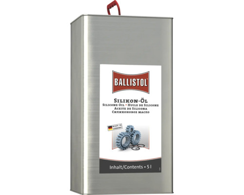 Ballistol Silikonöl in einem 5 Liter Metallkanister für technische Anwendungen und Schmierung.