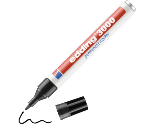 Marqueur permanent Edding 3000 avec pointe ogive pour un marquage durable sur presque toutes les surfaces