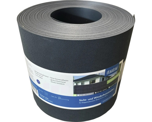 Rouleau de bande de protection visuelle pour clôtures à double fils, 19 centimètres de large et 35 mètres de long, en plastique durable.