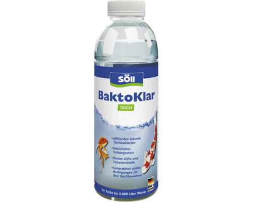 Soin d eau de bassin Söll BaktoKlar en bouteille plastique pour nettoyer et stabiliser l eau du bassin jusqu à 5000 litres.