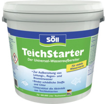 Conditionneur d eau Söll TeichStarter en seau de 10 kilogrammes pour le traitement de l eau de bassin.