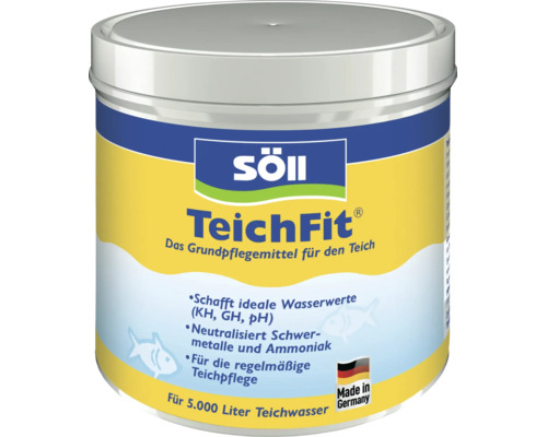 Produit d entretien de bassin Söll TeichFit pour stabiliser les valeurs de l eau pour 5000 litres d eau de bassin